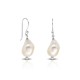 White Baroque Pearl Silver Earrings