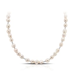 Real Gold Plated Rose Gold Z Irregular Pearl Necklace