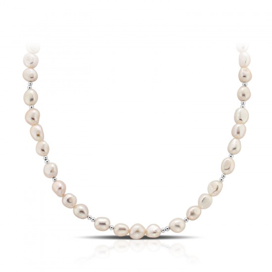 Tiga Satu Pearl Silver Necklace