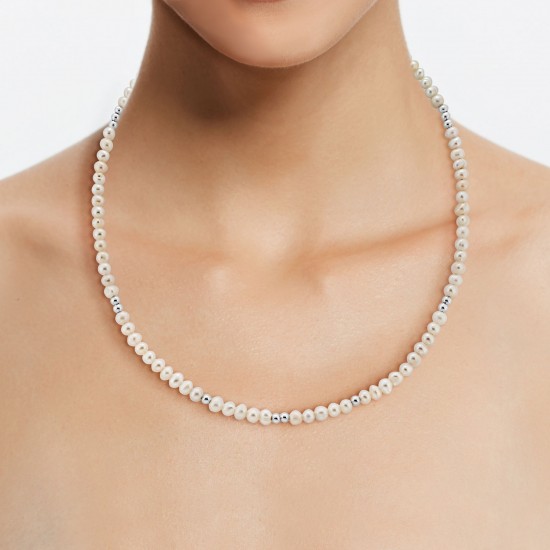 Femi Pearl Silver Necklace