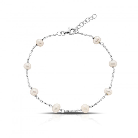 Ely Pearl Silver Bracelet