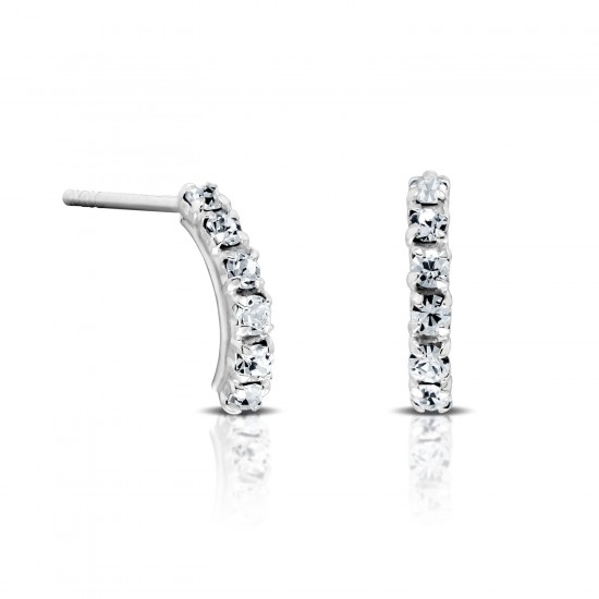 Lena Crystal Silver Earrings