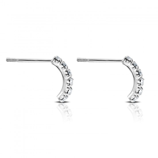 Lena Crystal Silver Earrings