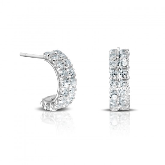 Male Crystal Silver Earrings