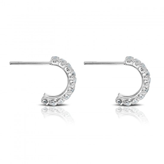 Male Crystal Silver Earrings