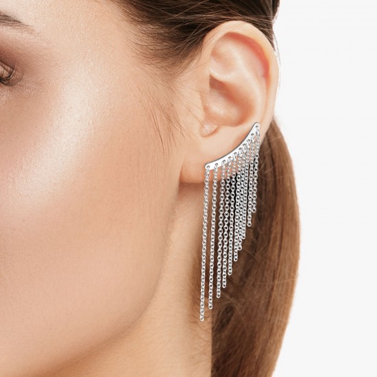 Cascade Silver Ear Cuffs