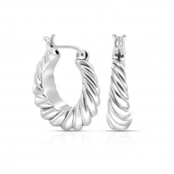 Anting Hoop Perak Twisted Anting Hoop Perak Twisted