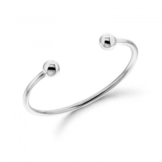 End Ball Silver Bangle