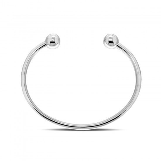 End Ball Silver Bangle