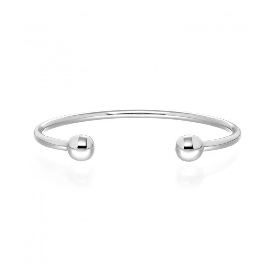 End Ball Silver Bangle