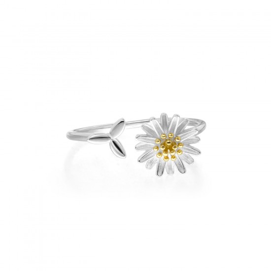 Sunflower Silver Ring