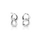 Wavy Circle Silver Earrings