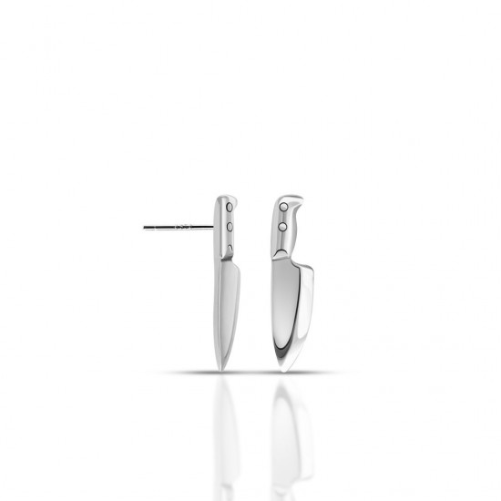 Knife Silver Earrings