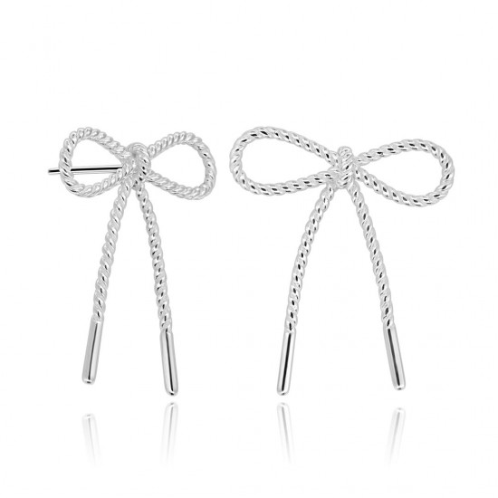 Bow Silver Earrings