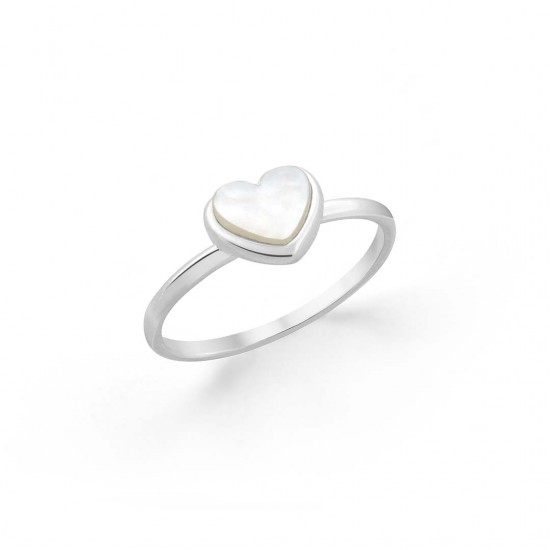 Cincin Perak Hati Mother of Pearl