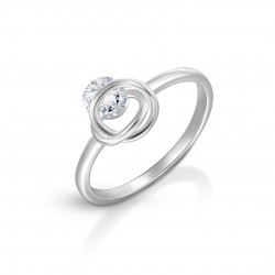 Round Zircon Silver Ring