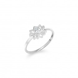 Crystal Lotus Silver Ring Crystal Lotus Silver Ring
