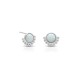 White Opal Silver Post Earrings