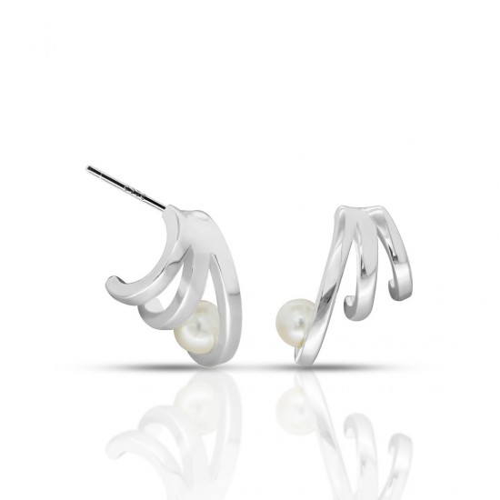 Hida Pearl Silver Earrings