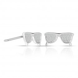 Eyeglasses Zircon Silver Earrings Eyeglasses Zircon Silver Earrings