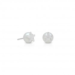 Star On Pearl Silver Earrings Star On Pearl Silver Earrings