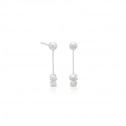 Hanging Pearl Silver Earrings Hanging Pearl Silver Earrings