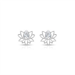 Anting Perak Crystal Lotus Anting Perak Crystal Lotus