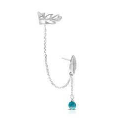 Conscious Turquoise Silver Ear Cuff Conscious Turquoise Silver Ear Cuff