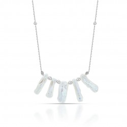 Five Squa Pearl Silver Necklace Five Squa Pearl Silver Necklace