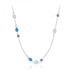 White And Blue Silver Necklace White And Blue Silver Necklace