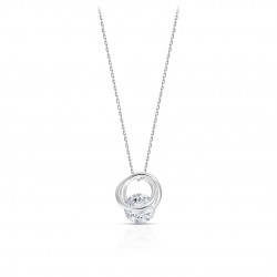 Round Zircon Silver Necklace