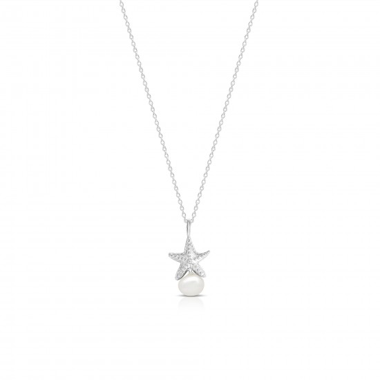 Starfish Pearl Silver Necklace