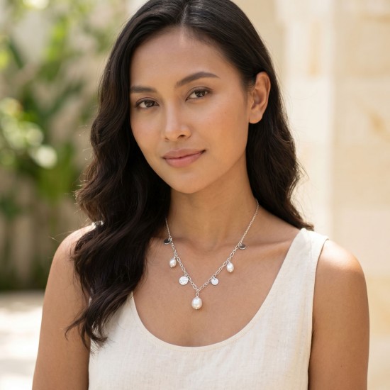Oya Pearl Silver Necklace Oya Pearl Silver Necklace