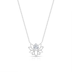 Crystal Lotus Silver Necklace Crystal Lotus Silver Necklace