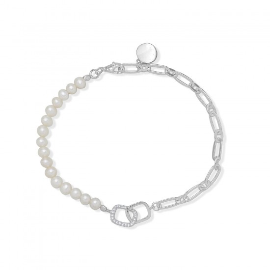 Sara Pearl Silver Bracelet