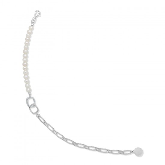 Sara Pearl Silver Bracelet