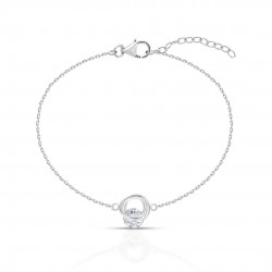 Round Zircon Silver Bracelet