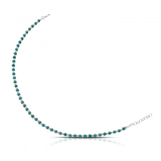 Turquoise Silver Anklet