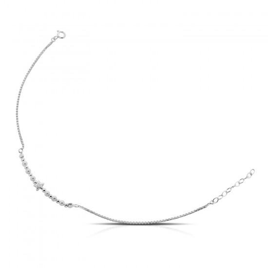 Star Pearl Silver Anklet