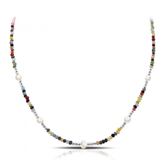 Masai Pearls Mixed Silver Necklace