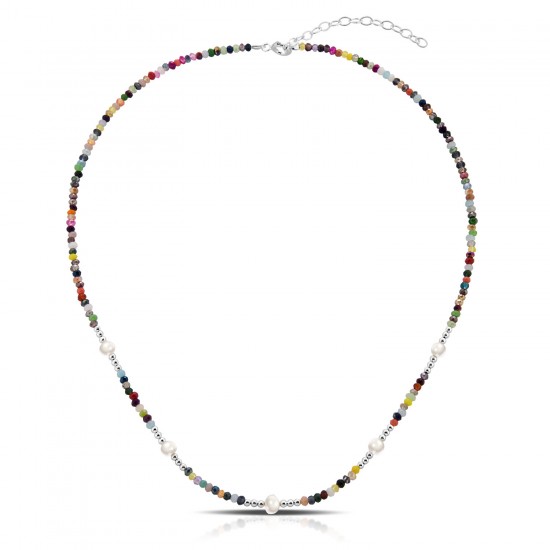 Masai Pearls Mixed Silver Necklace