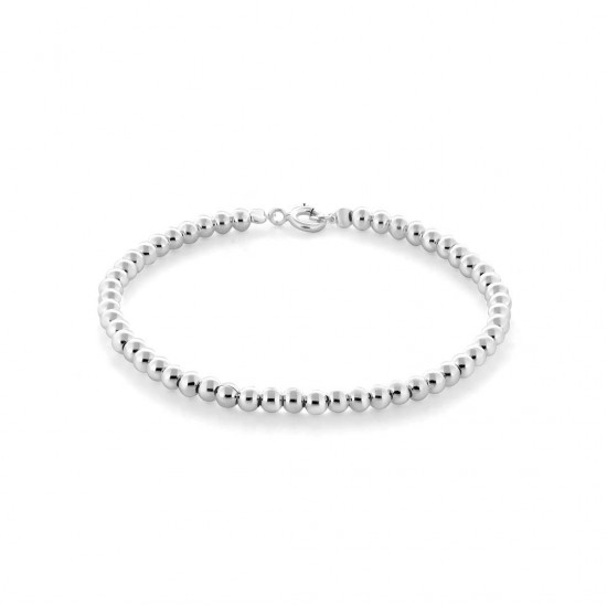 Plain Beaded Silver Bracelet