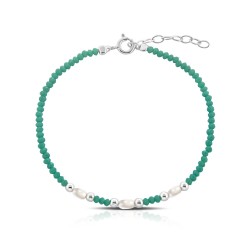 Masai Pearl Turquoise Silver Bracelet