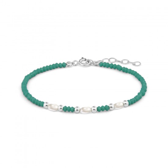 Masai Pearl Turquoise Silver Bracelet