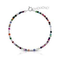 Masai Mixed Beaded Silver Bracelet Masai Mixed Beaded Silver Bracelet