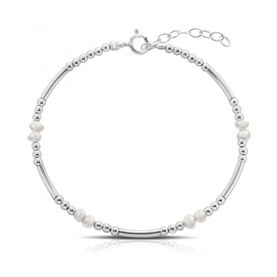 Fiona Pearl Silver Bracelet