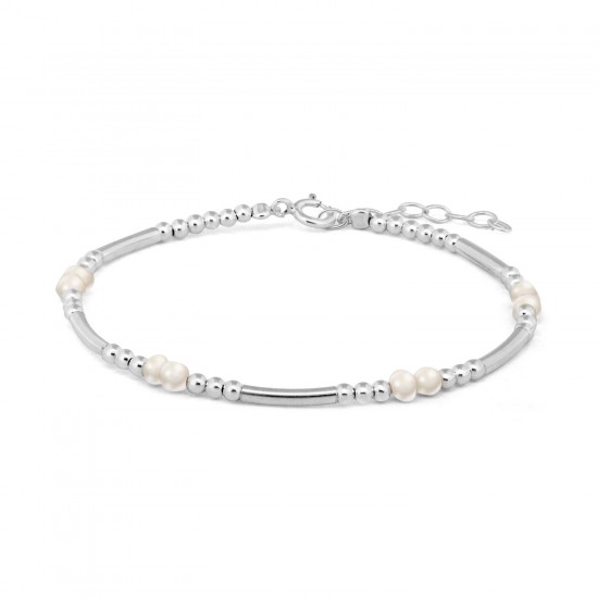 Fiona Pearl Silver Bracelet