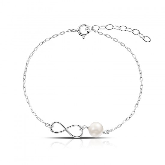 Last Infinity Pearl Silver Bracelet