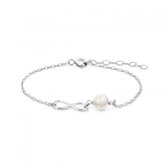 Last Infinity Pearl Silver Bracelet