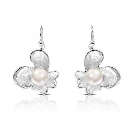 Fiore Pearl Silver Earrings